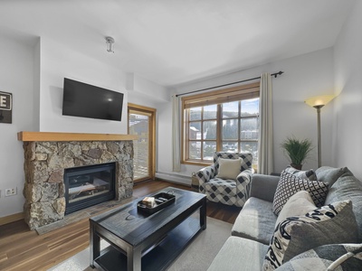 Living room looking out to patio door.