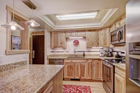 Bright open concept kitchen area.