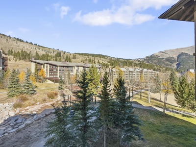 Great views of the creek and mountains in the background.