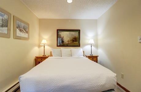 Hotel room featuring a queen bed.