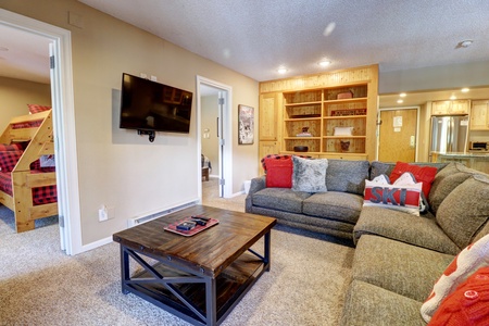 Large sectional sofa in the living room.