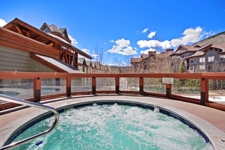 Outdoor communal hot tub at Copper One.