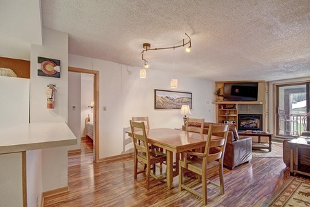 Dining area opens up nicely into kitchen and living area.