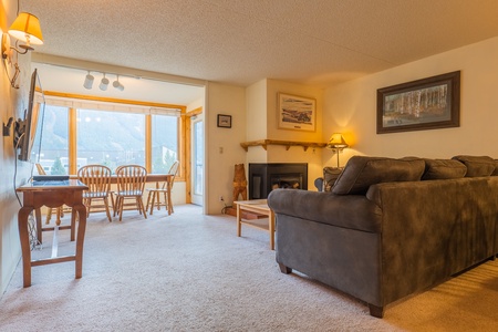 Living room offers a fireplace.