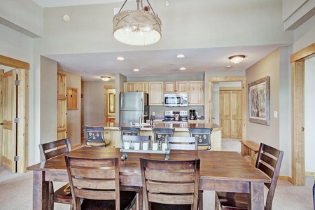 Open concept dining and kitchen area