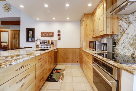 Nicely updated kitchen with stainless steel appliances.