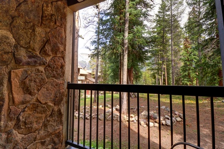 Beautiful wooded views from private deck.