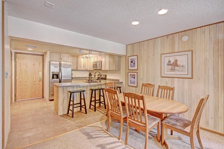 Open concept kitchen and dining area.