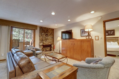 Fireplace in living area