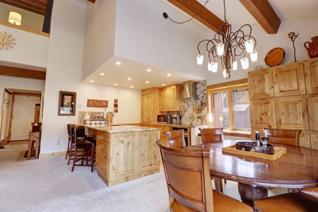 Open concept kitchen and dining area.