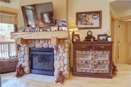 FIreplace in living room.