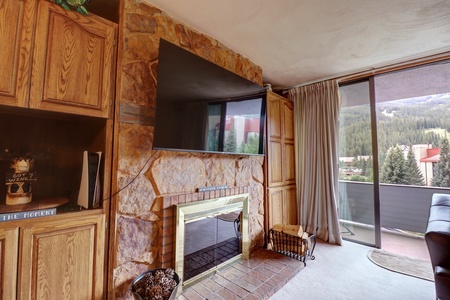 This unit features a fireplace.