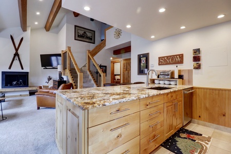 Open concept kitchen area.