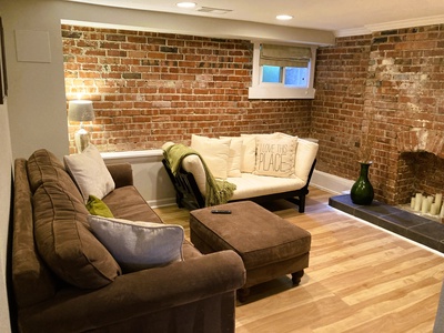 Settle into the inviting living room where the pullout sofa transforms into a comfy extra bed with a mattress topper available for a great night’s sleep.