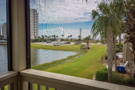 Gulf and lake view from the upstairs balcony