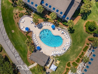 Community pool aerial view