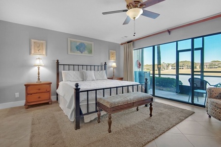 Primary bedroom with king size bed.