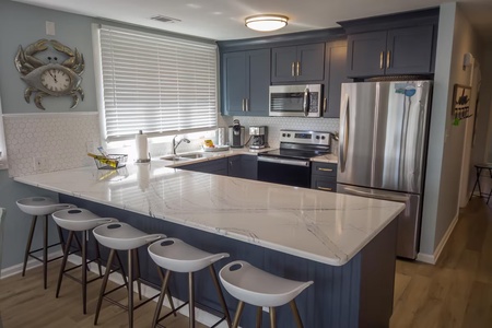 Kitchen with bar seating