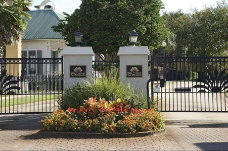 Gated entrance to the community