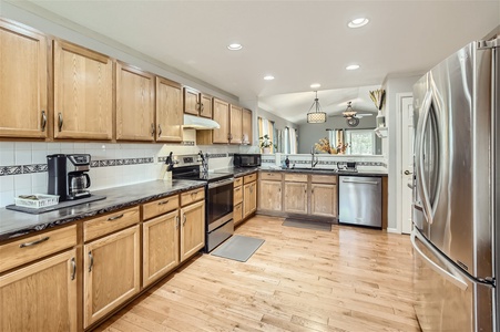 Large and fully stocked kitchen