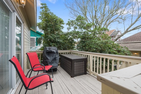 Your private deck overlooking shared backyard