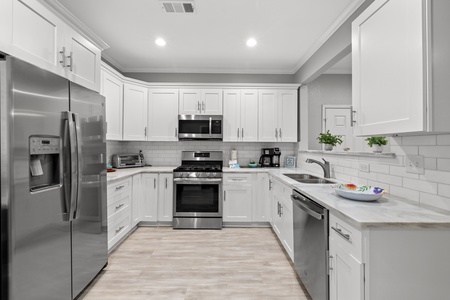 Kitchen fully stocked and updated