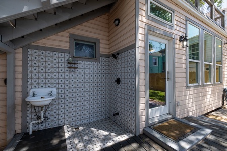 Outdoor shower and sink