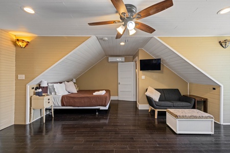 Primary suite upstairs with sitting area