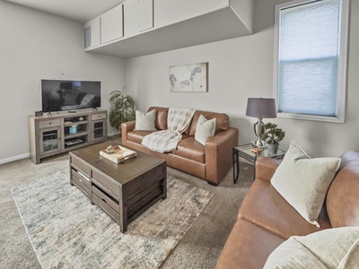 Open floor plan with smart TV
