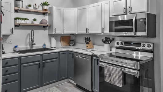 Fully stocked kitchen