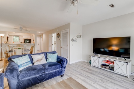 Living room with large TV