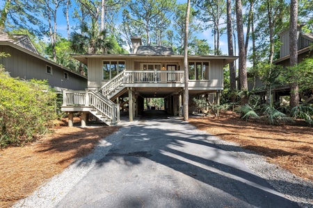 Driveway with covered parking