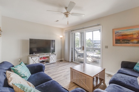 Living room with large TV