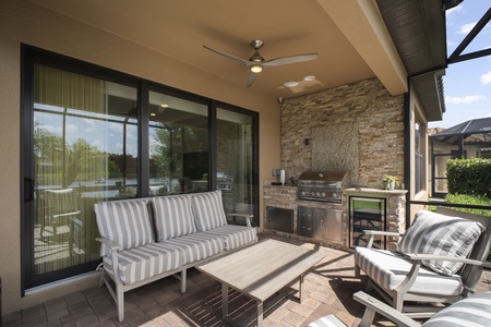 Outside lanai with covered area off of living room