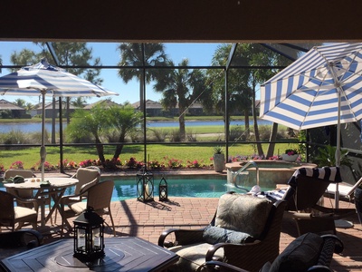 Patio_covered lanai, pool and hot tub