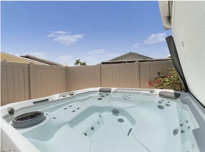 Hot tub seating 4 comfortably