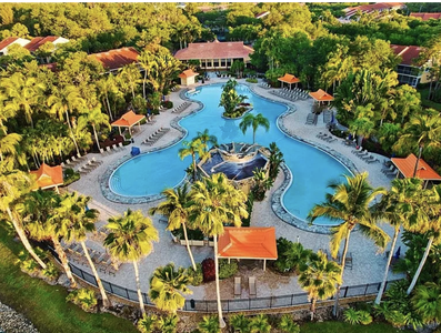 Aerial view of resort pool
