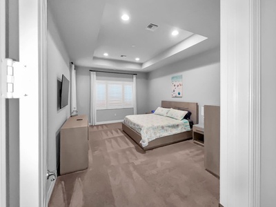 Master Bedroom First Floor Master Bedroom at back of house off living room with walk in closet, full bath double sinks