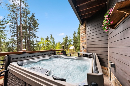 The hot tub awaits! this private patio sits at ground level and is all yours!