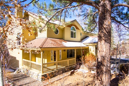 sunny covered porch