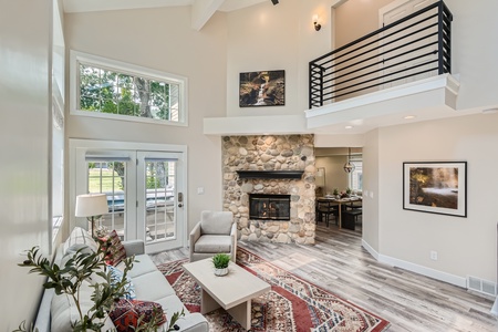 Spacious Living Room with High Ceilings