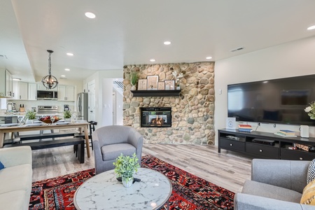 Second Living Room with Fireplace and TV