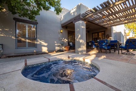 Your own backyard hot tub helps relax tired muscles