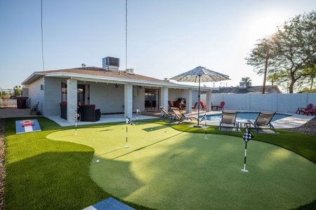 Golfer's dream, pro backyard putting green