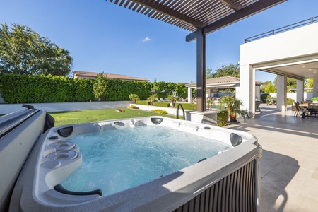 A bubbling Hot Tub right outside the 1st floor master