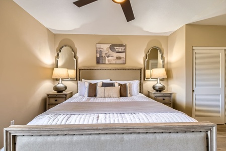 Master Bedroom with King Bed and TV