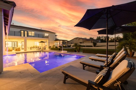 Complimentary heated pool and sunsets