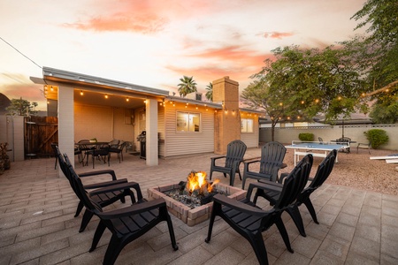 Relax around the Firepit in the backyard