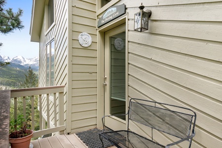 Main entrance to home, there are 7 steps up to the front door