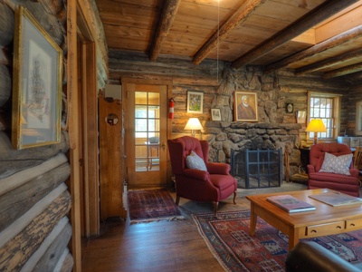 View of the Great Room (fireplace is not operational)